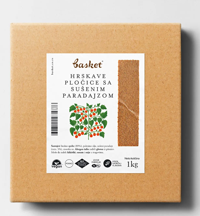 Hrskave pločice sa sušenim paradajzom, 1kg