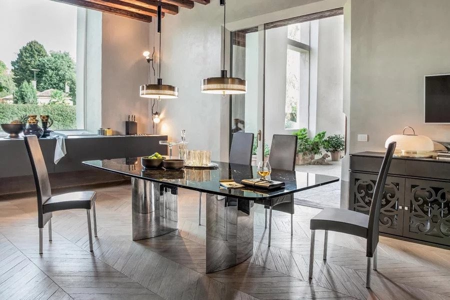 Stakleni trpezarijski sto 180 cm x 75 cm x 80 cm