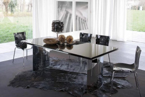 Stakleni trpezarijski sto 180 cm x 75 cm x 80 cm