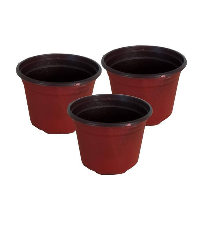 Plastična saksija bez podmetača 9 cm - braon