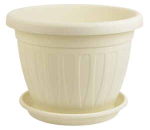 Plastična saksija sa podmetačem 12 cm - bela