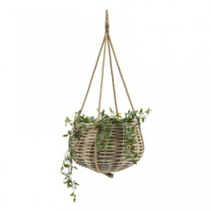 Viseća pletena saksija 9 cm - braon