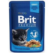 BRIT PREMIUM kesica, sočni komadići, KITTEN piletina, 100g