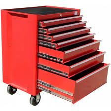 Mehaničarska kolica sa ravnim vrhom i gumom 7 fioka