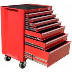 Mehaničarska kolica sa ravnim vrhom i gumom 7 fioka