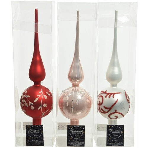 Vrh za jelku stakleni pink 25cm JHGB9001