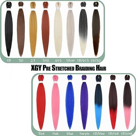 XGY 3 packs Natural Black Braiding Hair Pre Stretched
