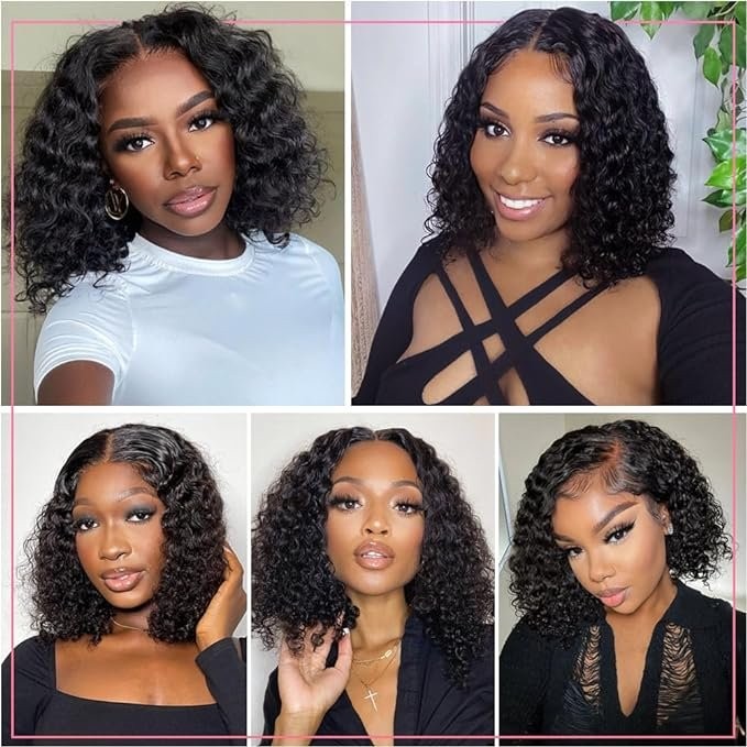 5x5 Deep Wave Closure Wig Human Hair BOB Wig HD Lace Wigs