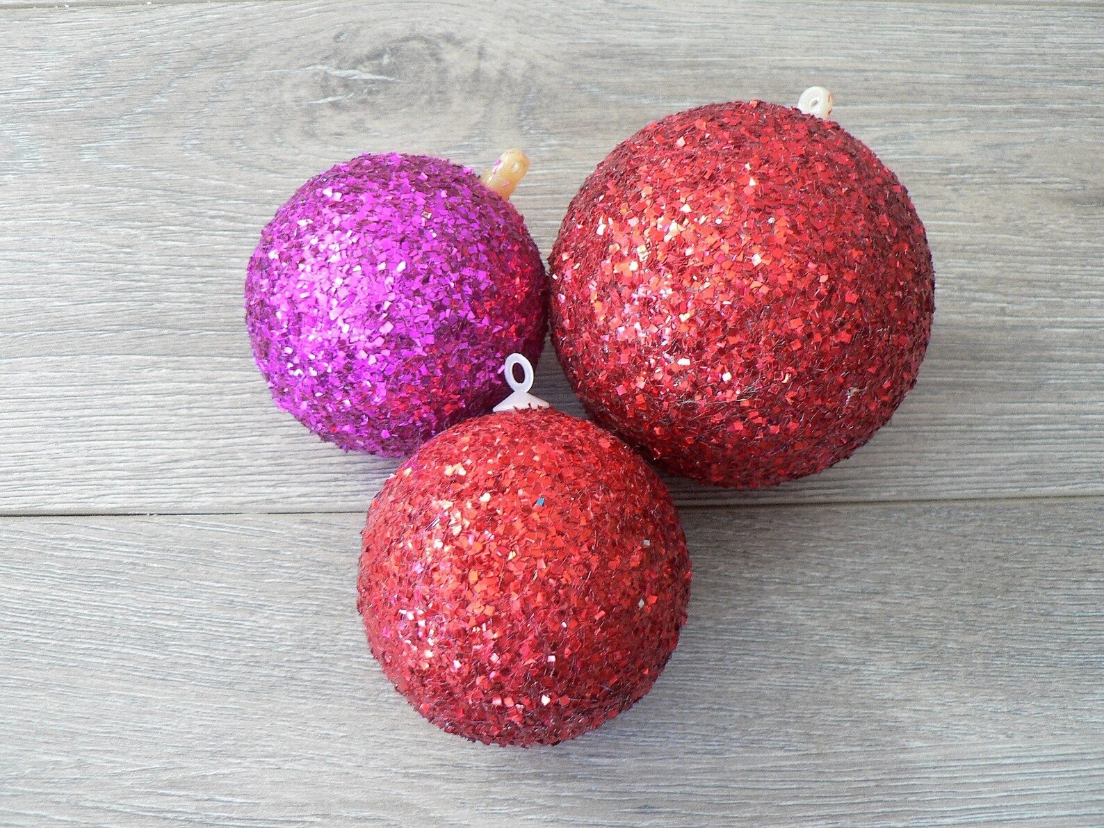 Glittered Vintage Ornaments - Plastic