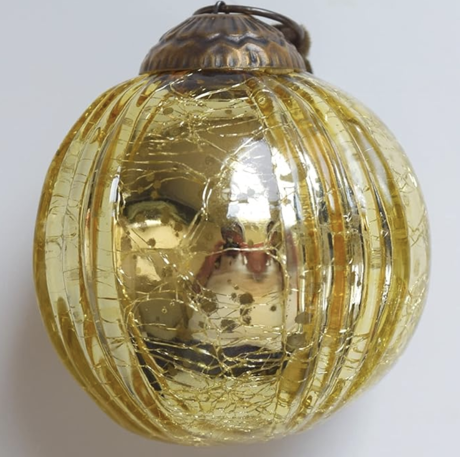 Striped Vintage Ornaments - Glass