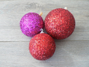 Glittered Vintage Ornaments - Plastic