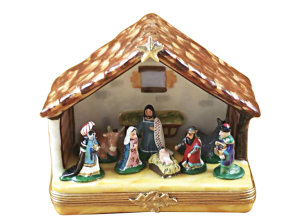 Large Rochard Limoges Nativity Statuette 
