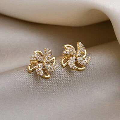 Gold stud earrings