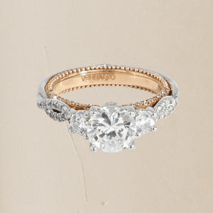 Gold ring with a diamond for wedding