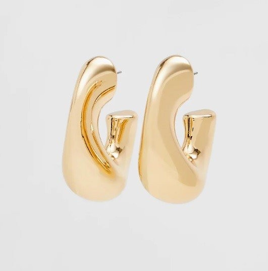 CHUNKY RECTANGLE HOOP EARRINGS