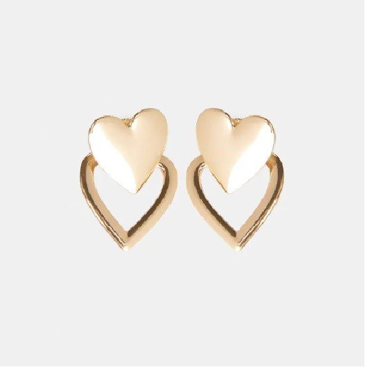 GOLD HEART EARRINGS