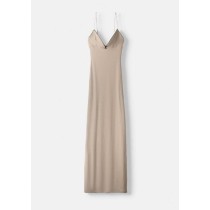 BEIGE BOW MAXI DRESS