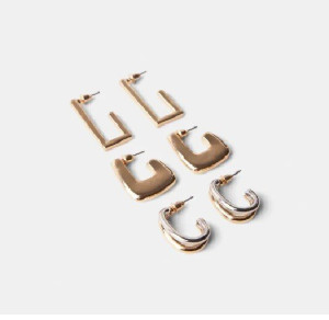 TRENDY GOLD EARRINGS SET
