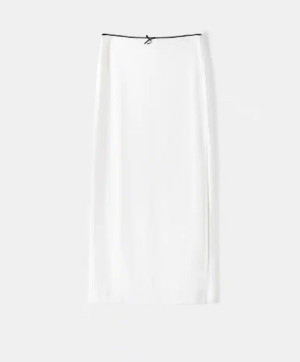 WHITE BOW MIDI SKIRT