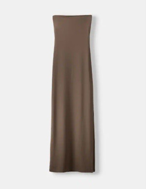 BROWN MIDI DRESS