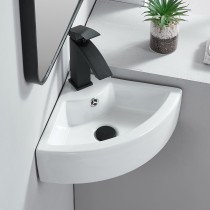 Small Corner Ceramic Drop In or Wall Mounted Sink