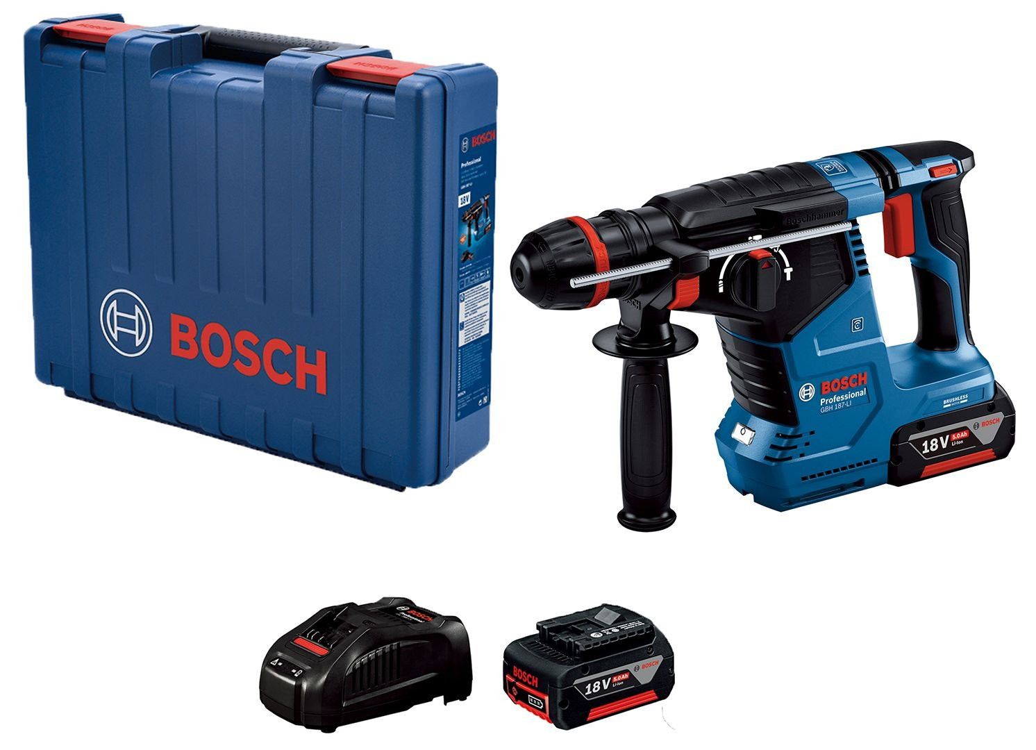 Bosch GBH 187-Li hamer bušilica 2x5Ah + kofer