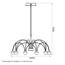 LUSTER LUNA 319 37W 3000K CRNI