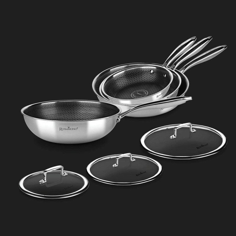 ROSMARINO 7-delni set tiganja sa poklopcima HexaPro